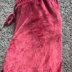 Red Velour Joggers